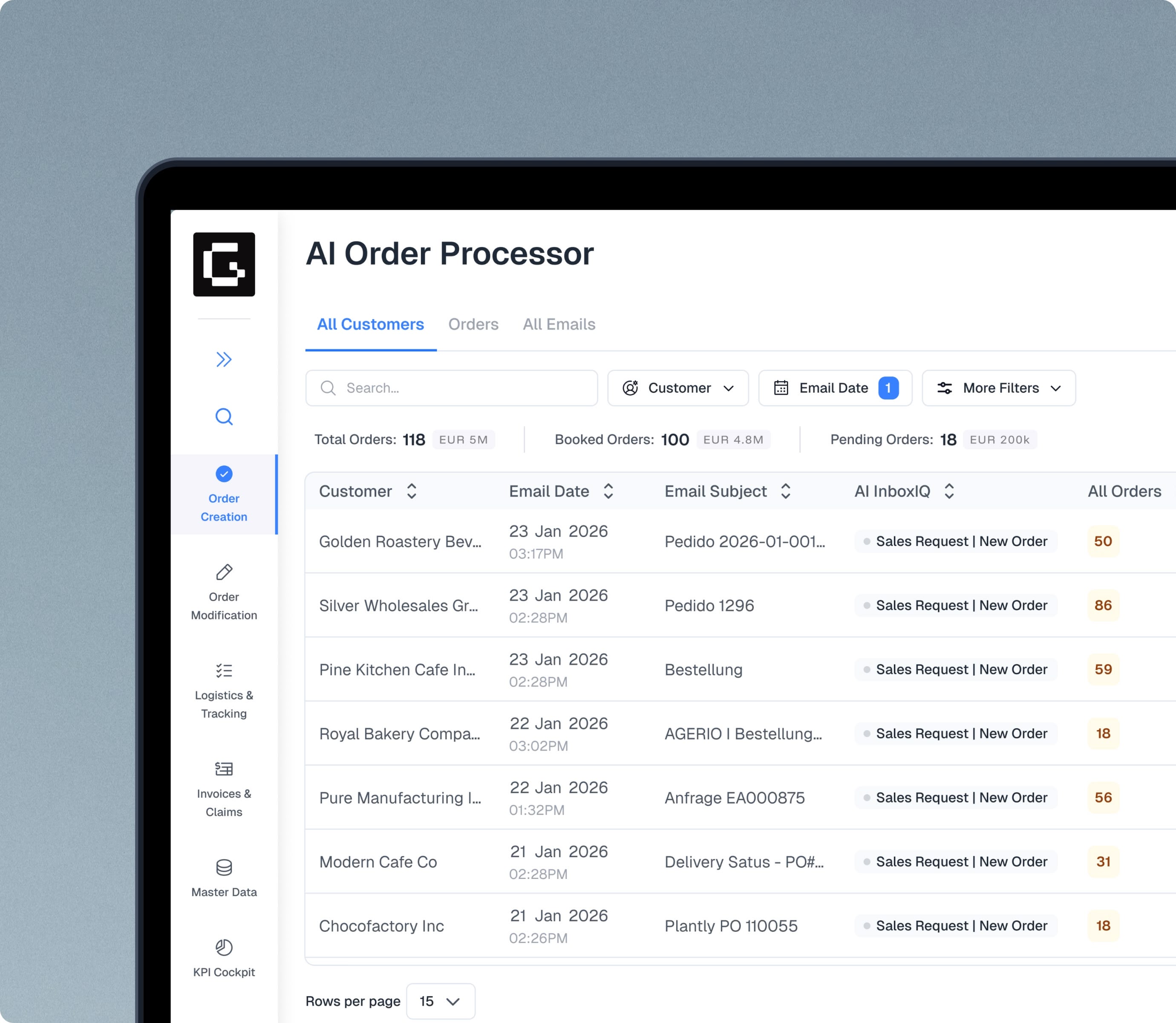 AI Order Processor — full autonomy view